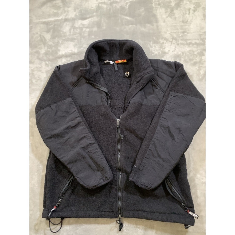 Vintage 80s 90s Peckham Polartec Fleece Double-Zip Jacket Size M Black USA